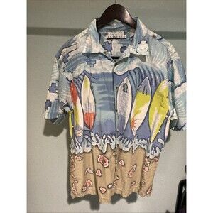 Vintage Presence Clothing Co Hawaiian Surf Board  Surfboard Button Up Shirt XL